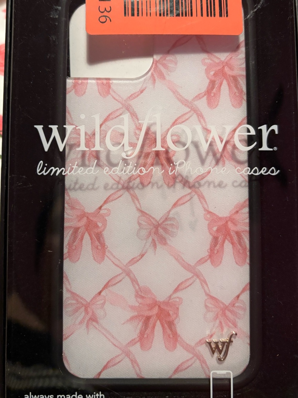 Wildflower Pink Ribbon Bow iPhone 12/12 Pro Case nwt